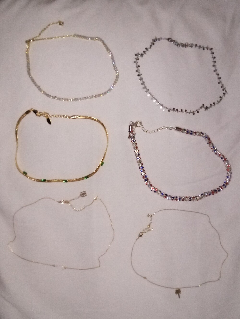 Gold and Multicolor Women’s Necklaces. 6 piece Bundle